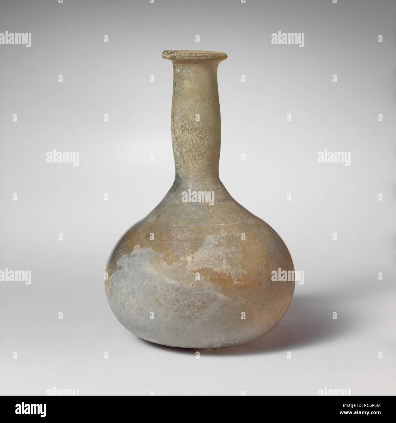 Glass perfume bottle, Early to Mid Imperial, 1st–2nd century A.D., Roman, Glass; blown, H.: 3 1/2 in. (8.9 cm), Glass Stock Photo