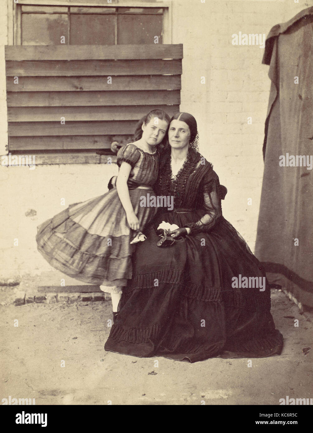Mrs. Greenhow and Daughter, Imprisoned in the Old Capitol, Washington, Alexander Gardner, 1862 Stock Photo