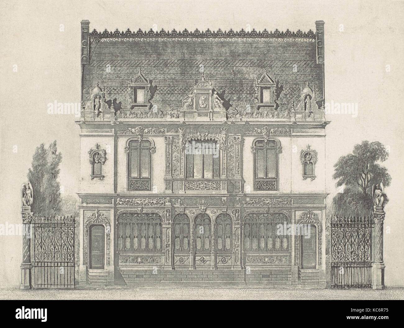 Maison Élevée Rue St. Georges par M. Renaud, Armand-Hippolyte-Louis Fizeau, ca. 1841 Stock Photo