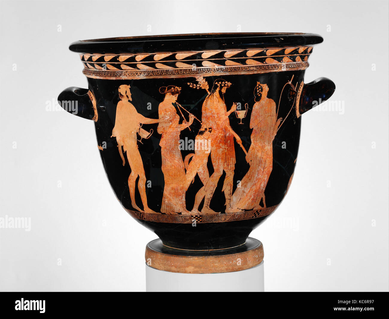 Terracotta bell-krater (bowl for mixing wine and water), ca. 450 B.C Stock Photo