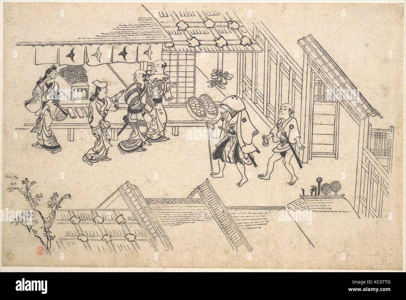 よしわらの躰 揚屋町入り口, The Entrance to Ageya-machi, from the series Scenes in ...