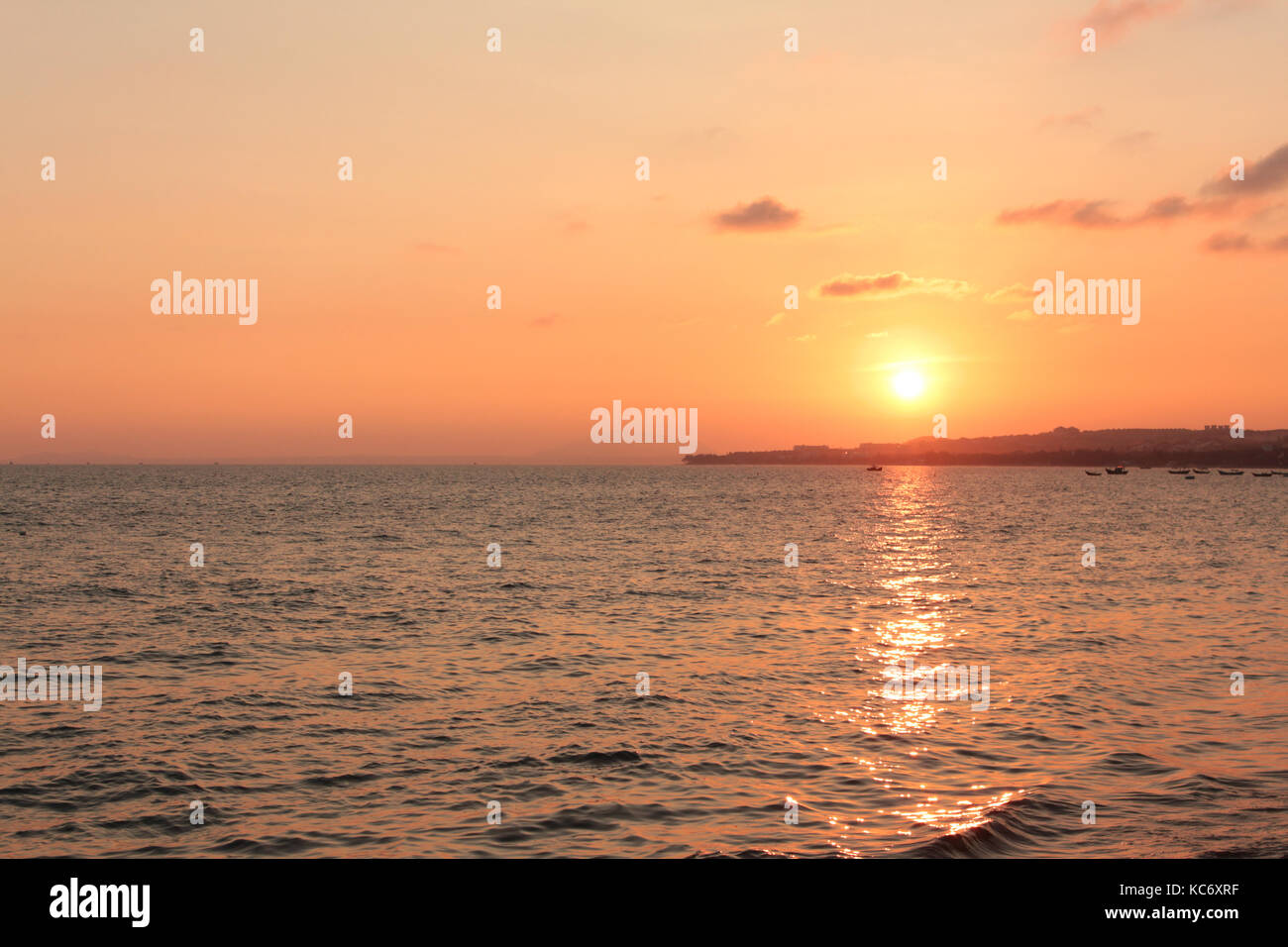 sunset sky above ocean , scenic sky Stock Photo