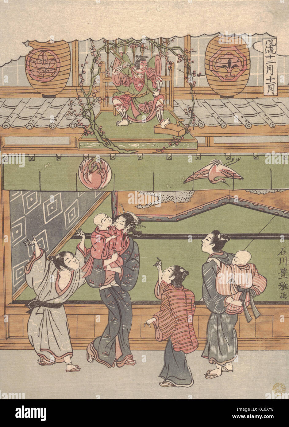 The Eleventh Month, Edo period (1615–1868), ca. 1767, Japan, Polychrome woodblock print; ink and color on paper, H. 10 in. (25.4 Stock Photo