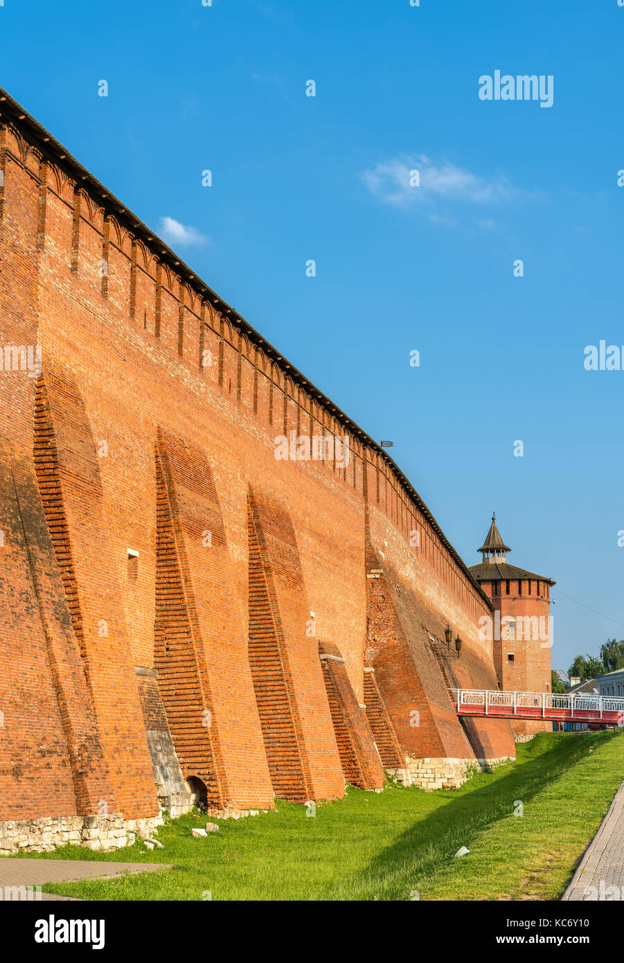 Defensive walls of the Kremlin in Kolomna, Russia Stock Photo