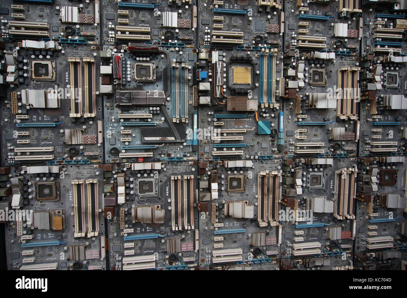 Old circuit boards Stock Photo