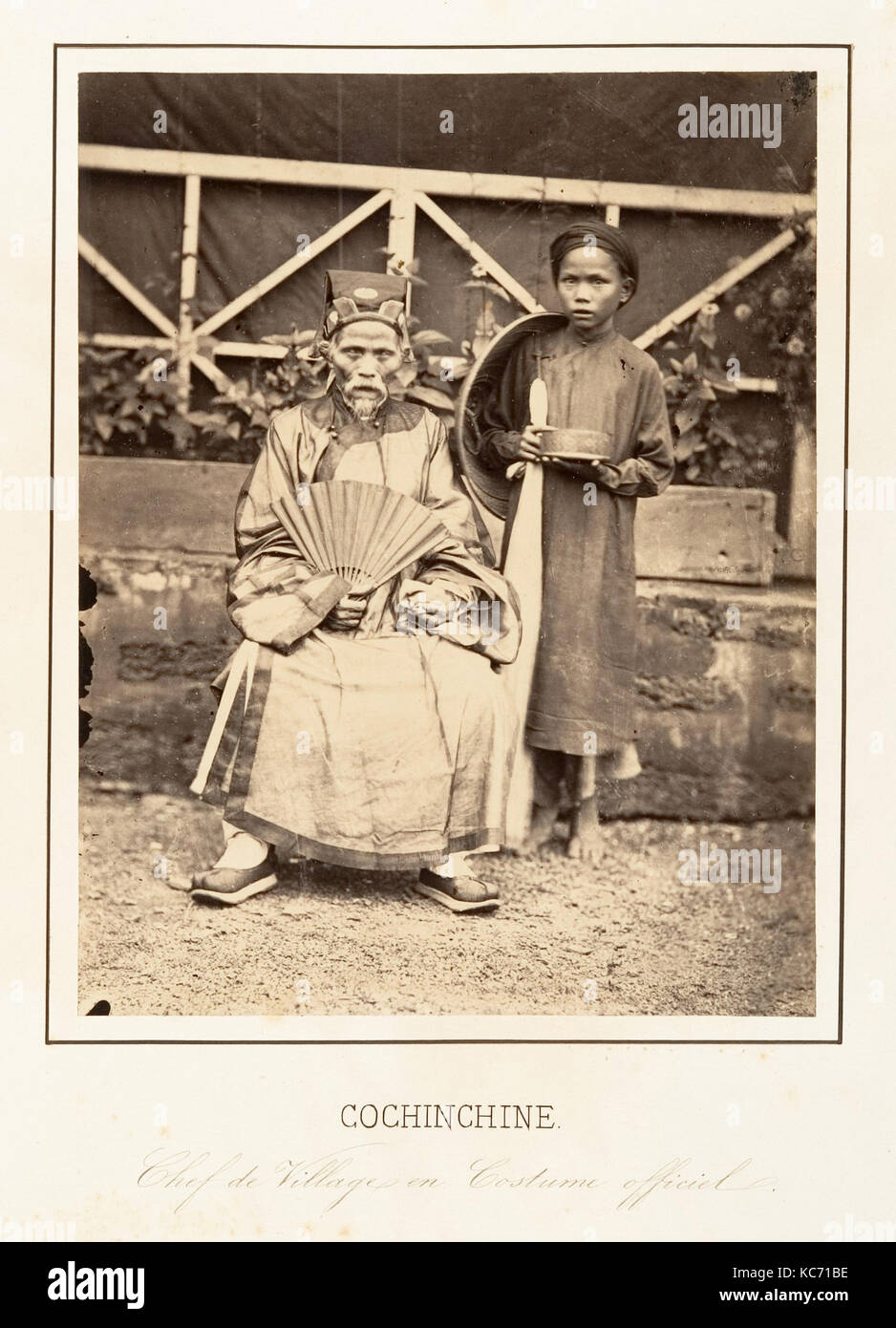 Chef de Village en Costume officiel, Cochinchine, Emile Gsell, 1866 Stock Photo