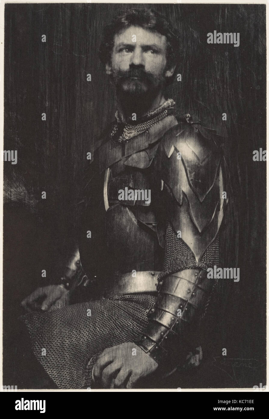 The Man in Armor (Self-Portrait), Frank Eugene, 1898 Stock Photo