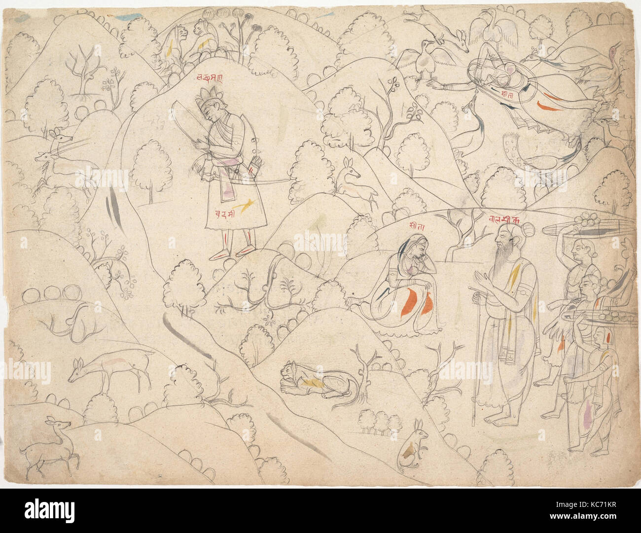 Page from a Dispersed Ramayana (Story of Rama), first quarter of the ...