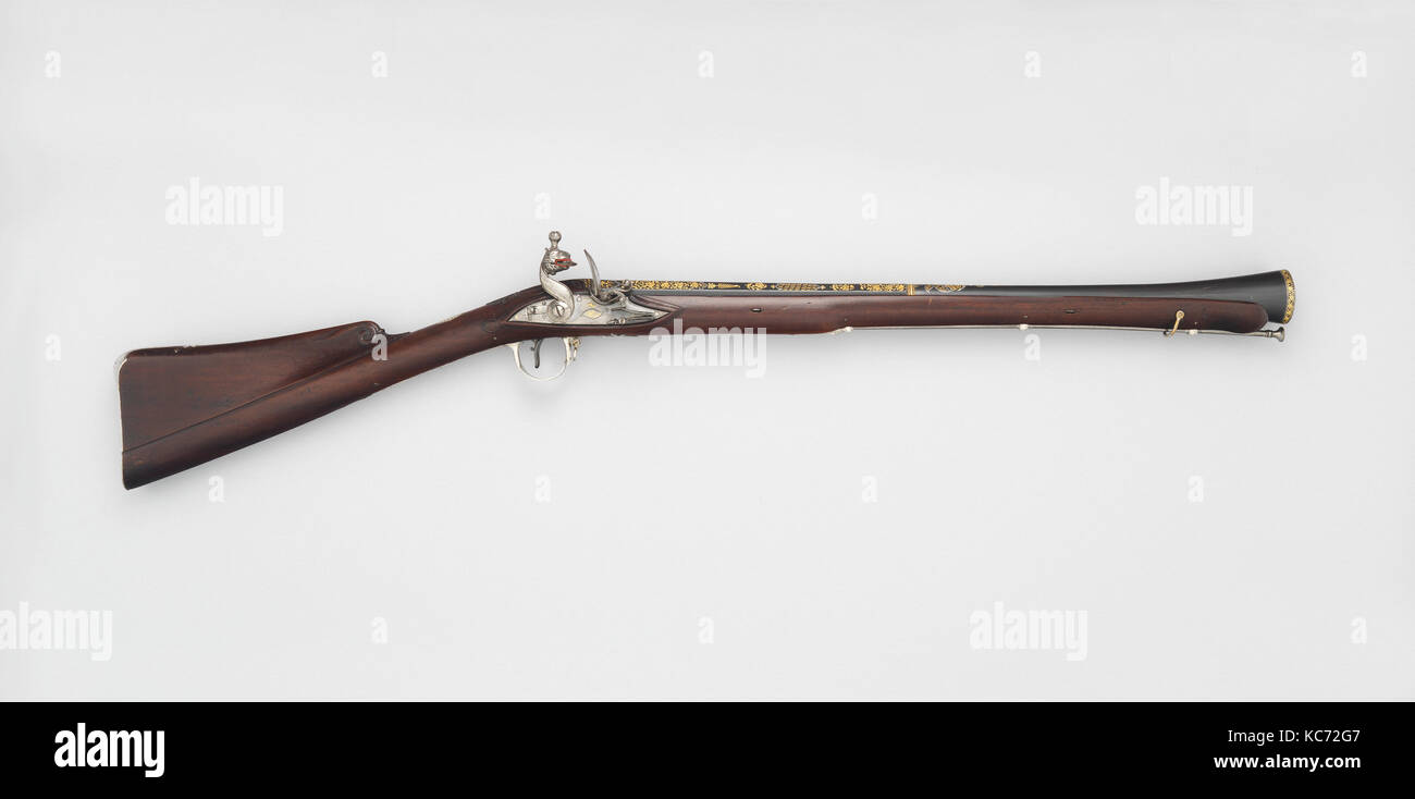 Flintlock Blunderbuss, dated Mauludi-era 1225/A.D. 1796–97 Stock Photo