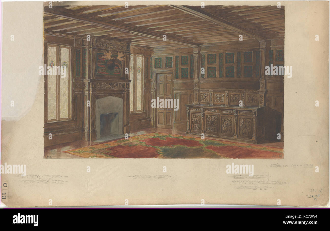 Design for dining room, Tiffany Studios, late 19th–early 20th century Stock Photo