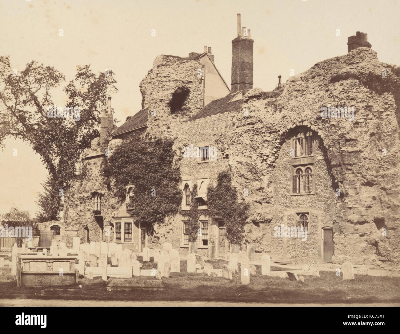 Remains of the Abbey Church, Bury St. Edmunds, George Downes, 1857 Stock Photo