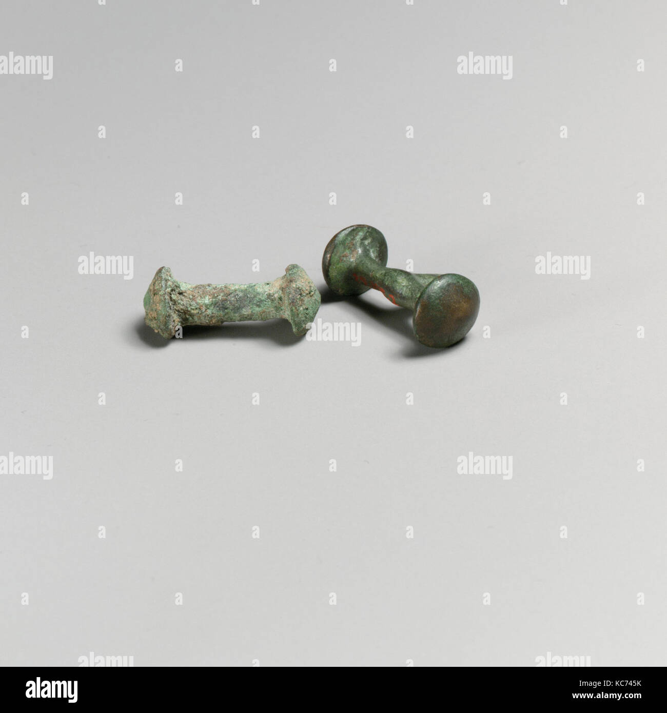 Chariot fastenings from Etruscan biga, Etruscan, Bronze, Other: 1 3/8 in. (3.5 cm), Bronzes Stock Photo