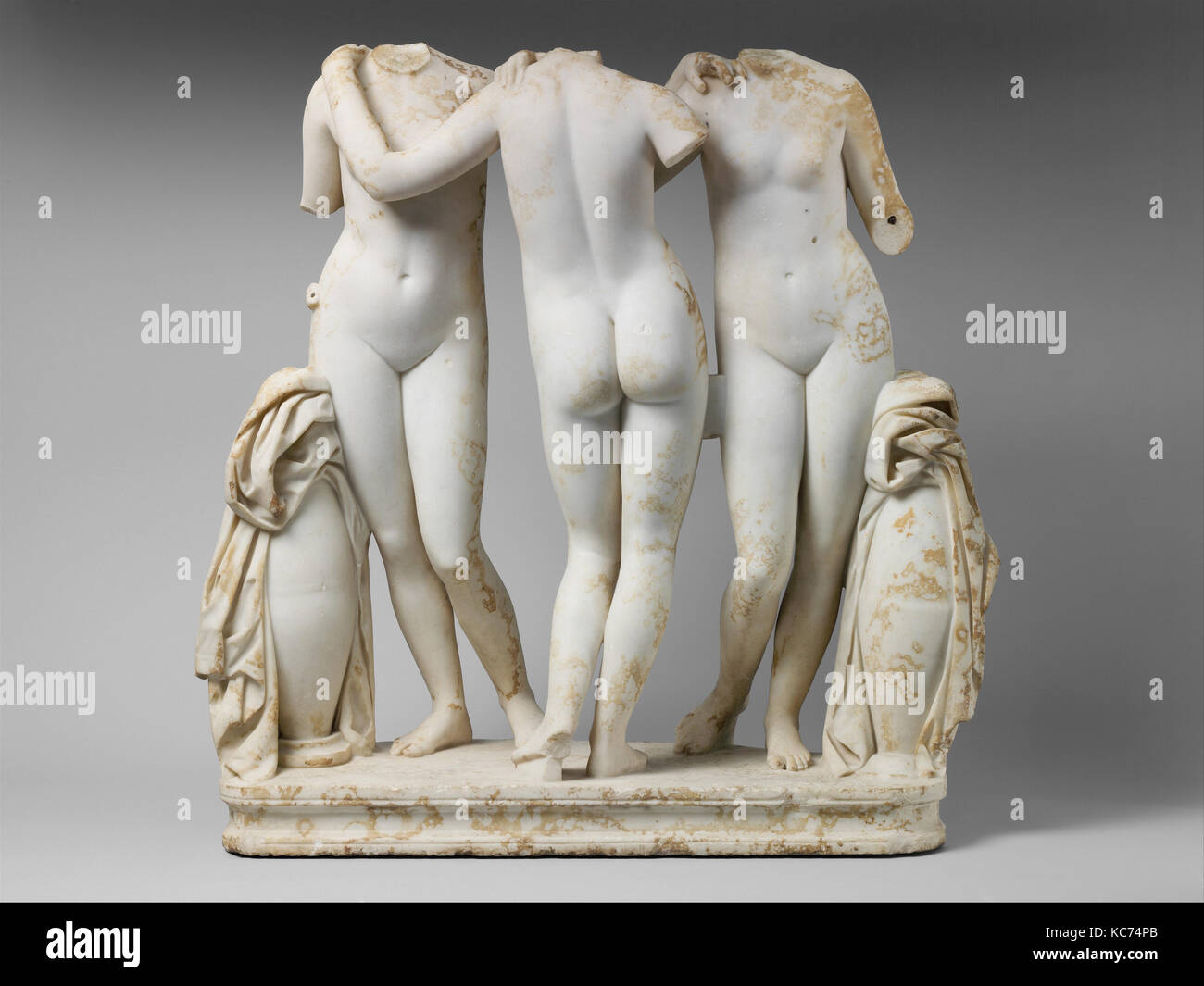Marble Statue Group of the Three Graces, 2nd century A.D Stock Photo