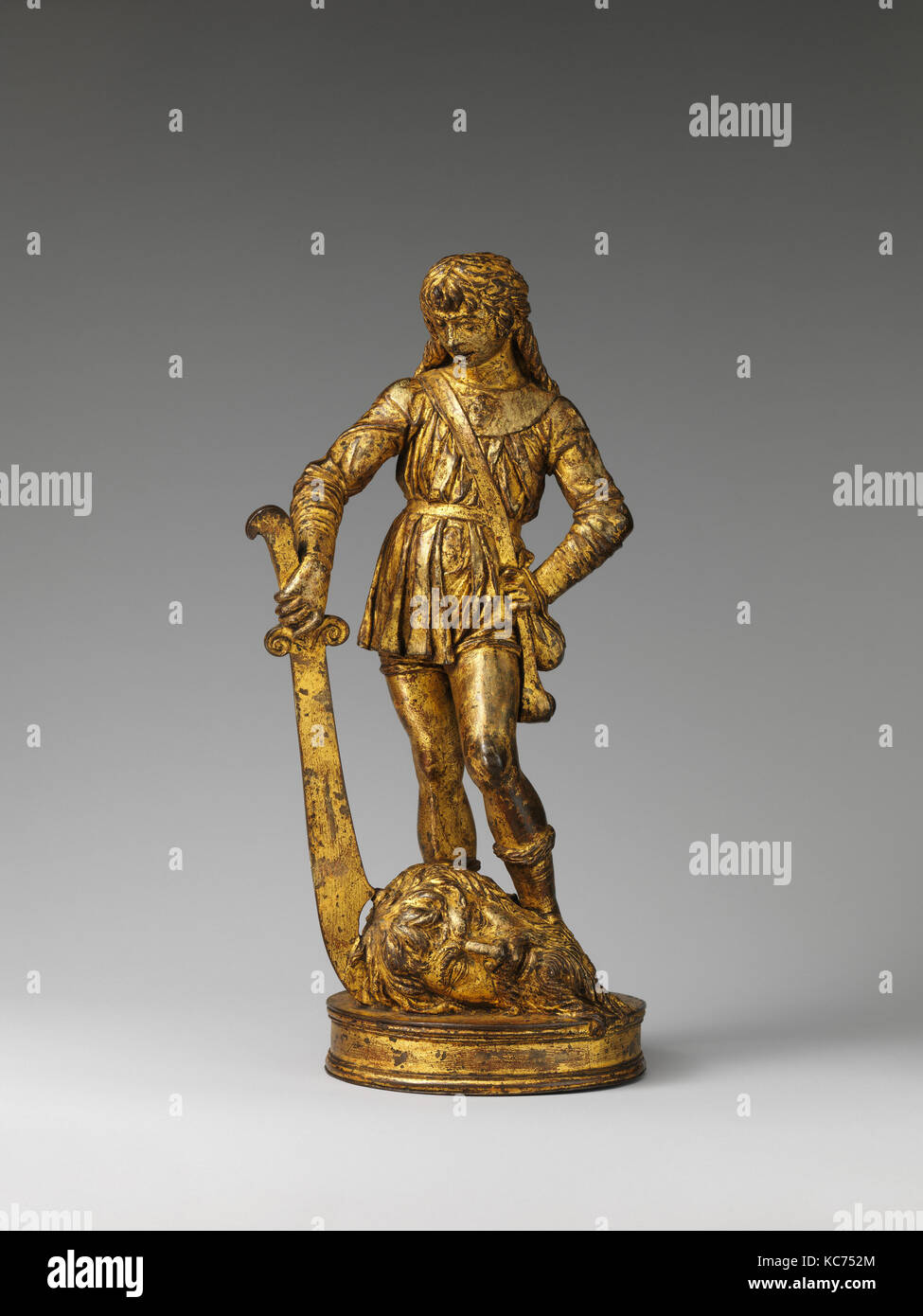 David with the Head of Goliath, Bartolomeo Bellano, 1470–80 Stock Photo