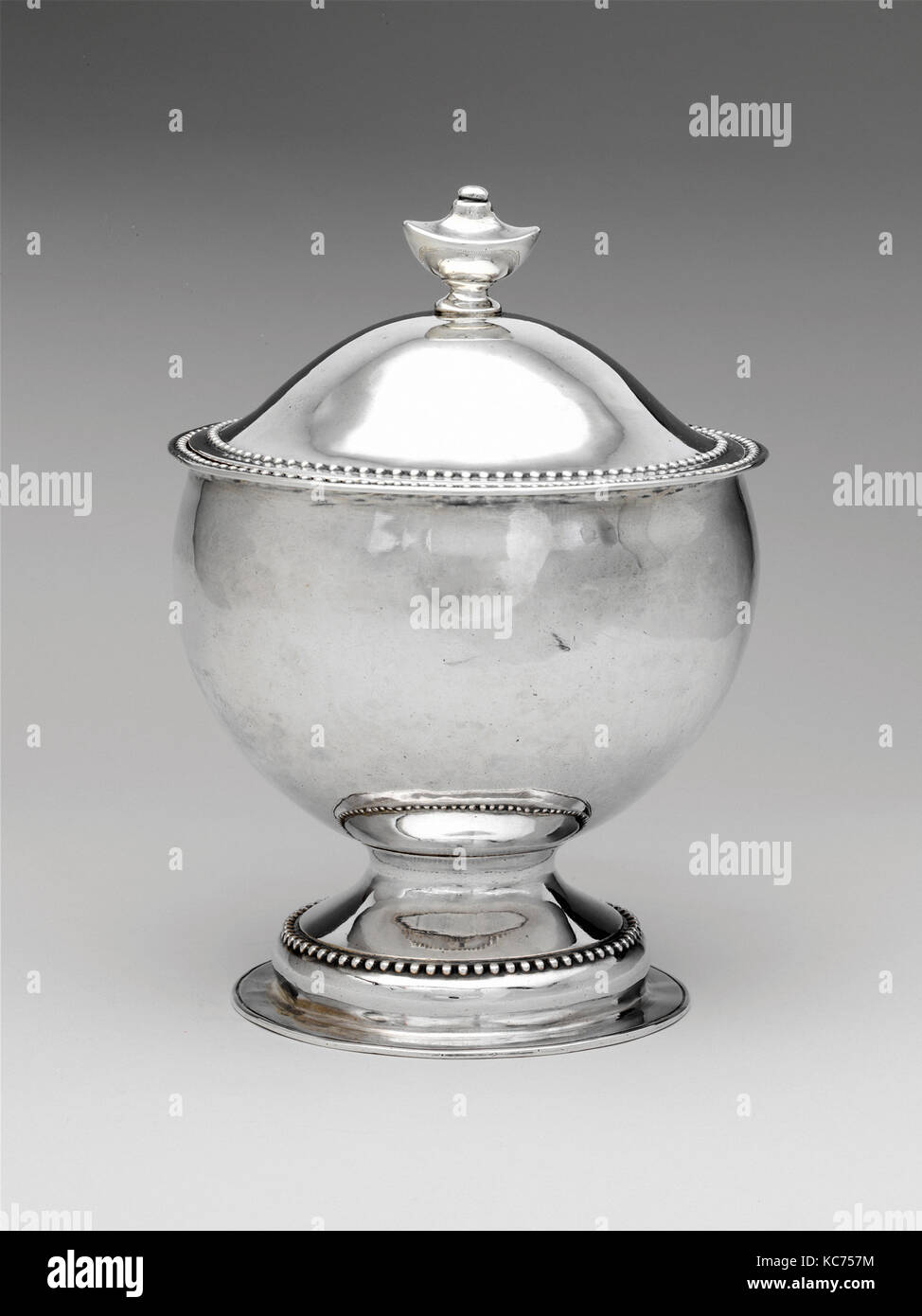 Sugar Bowl, ca. 1795, Made in Providence, Rhode Island, United States, American, Silver, Overall: 6 5/8 x 4 13/16 in. (16.8 x 12 Stock Photo