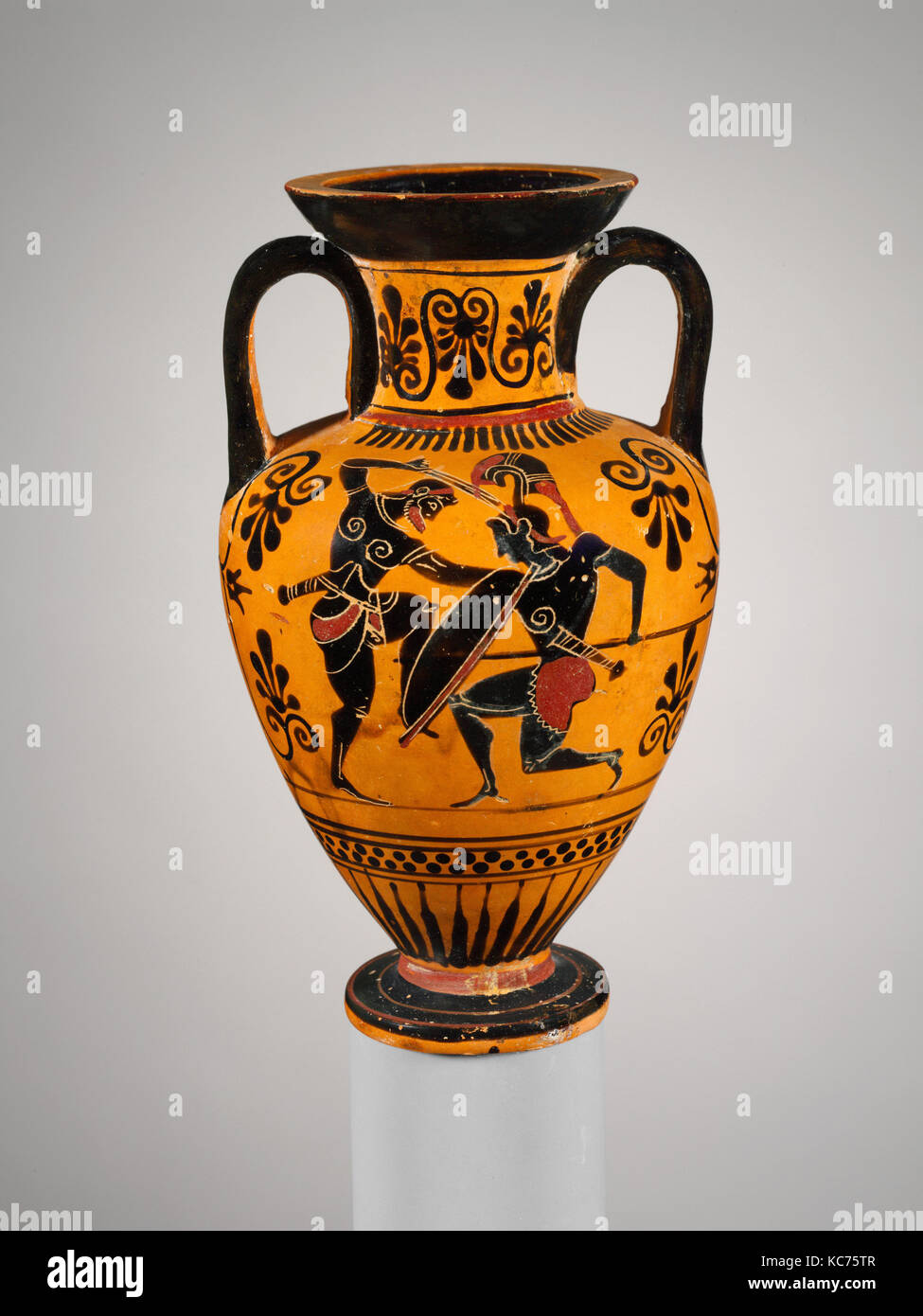 Terracotta Neck Amphora Jar Archaic Ca 500 B C Greek Attic