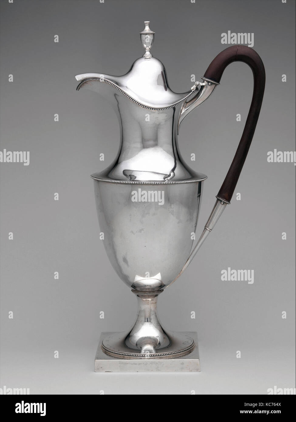 Hot Water Pot, 1791–93, Made in New York, New York, United States, American, Silver, Overall: 14 13/16 x 8 1/4 x 5 in. (37.6 x 2 Stock Photo