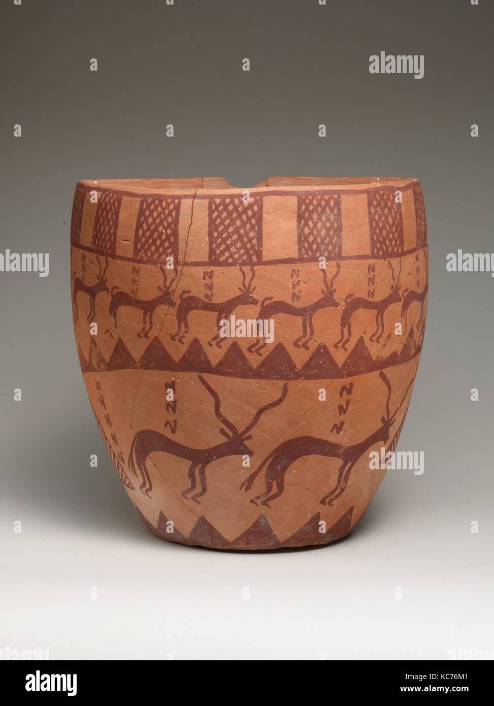 Deep bowl depicting people, animals, and plants, ca. 3650–3300 B.C Stock Photo