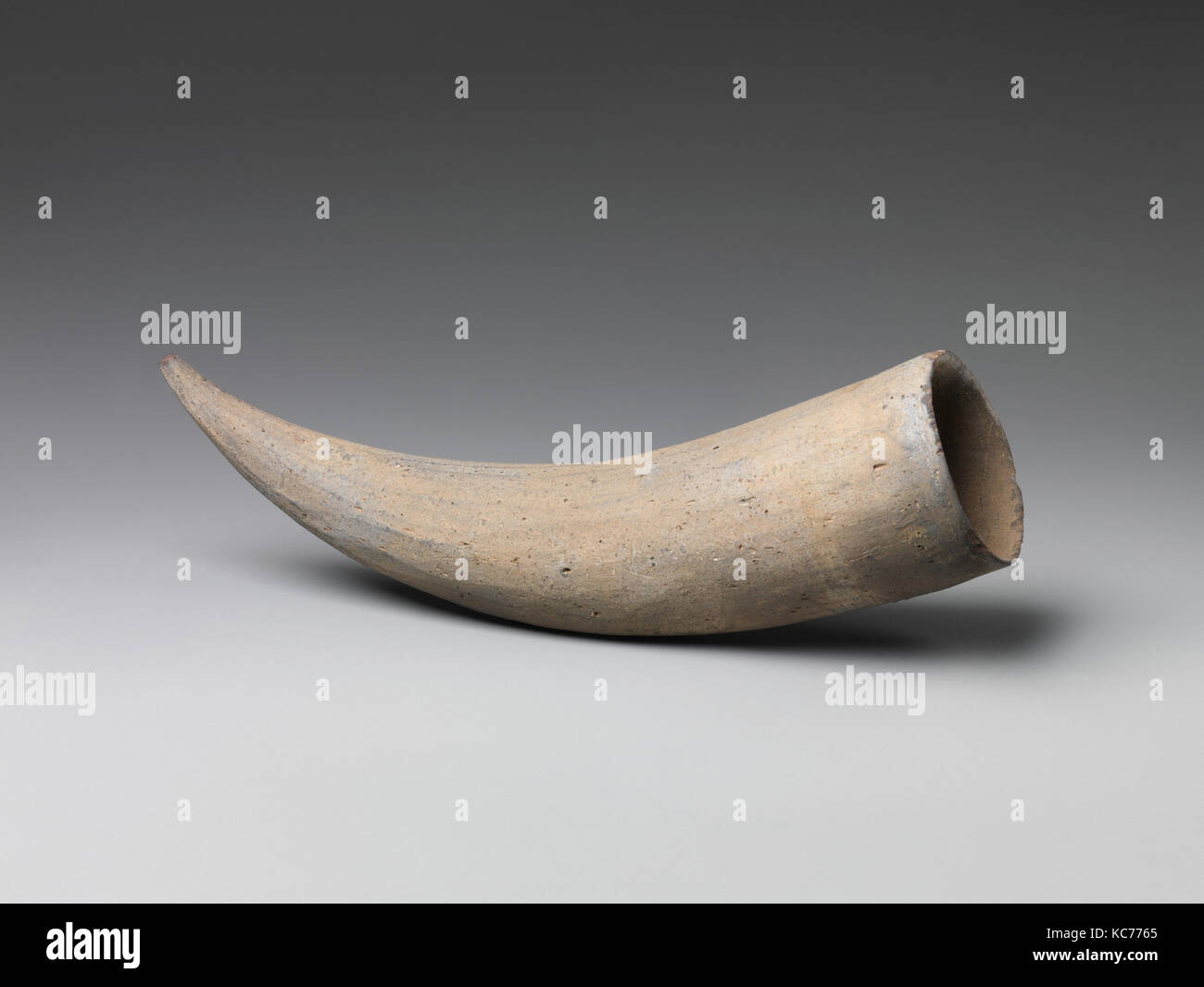 Horn-Shaped Drinking Cup, Three Kingdoms period, Silla Kingdom or Gaya Federation, 5th century, Korea, Stoneware, H. 9 1/4 in Stock Photo