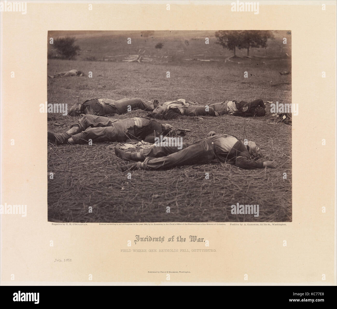 Field Where General Reynolds Fell, Gettysburg, Timothy H. O'Sullivan, 1863 Stock Photo