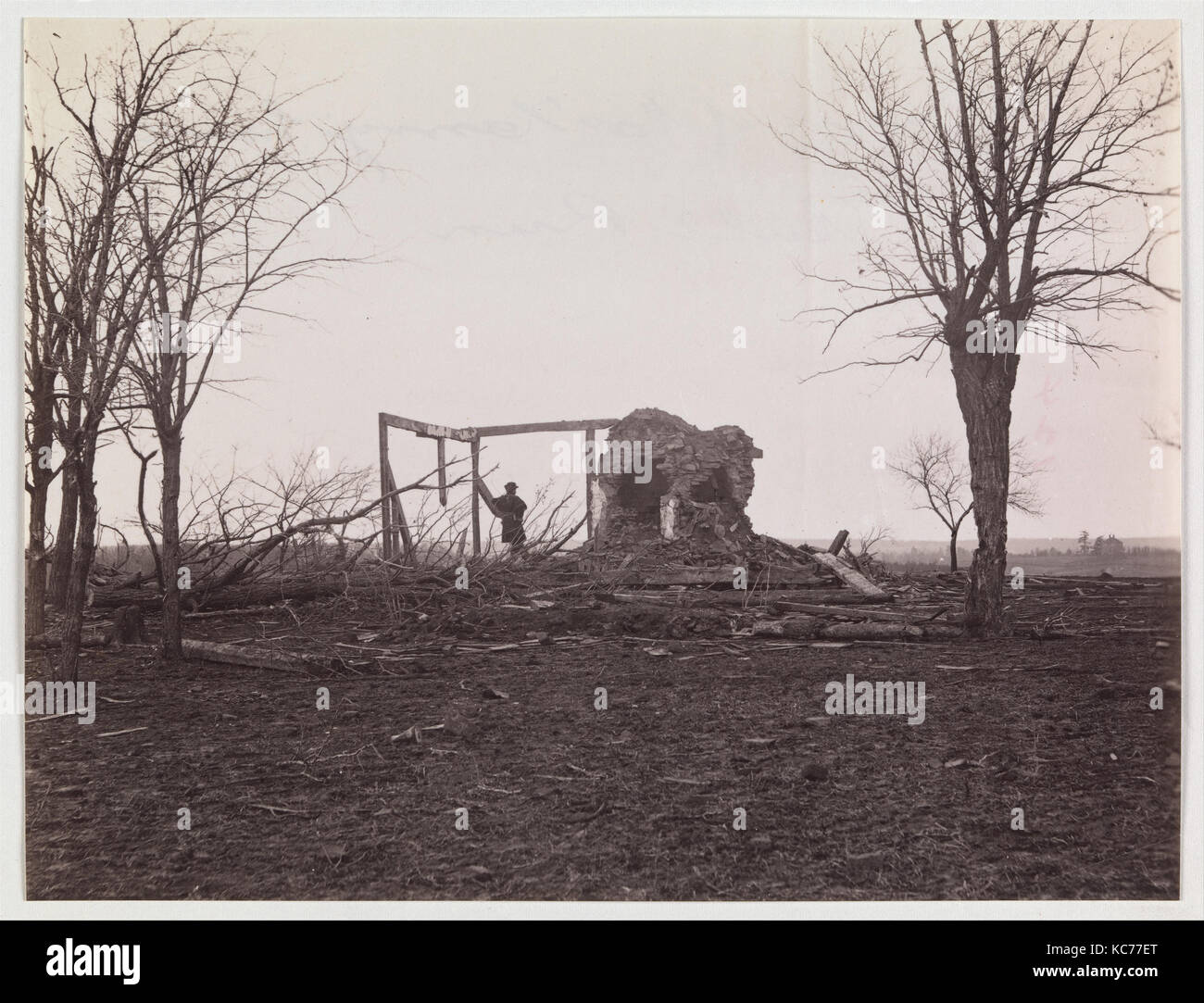 Ruins of Mrs. Henry's House, Battlefield of Bull Run, George N. Barnard, March 1862 Stock Photo