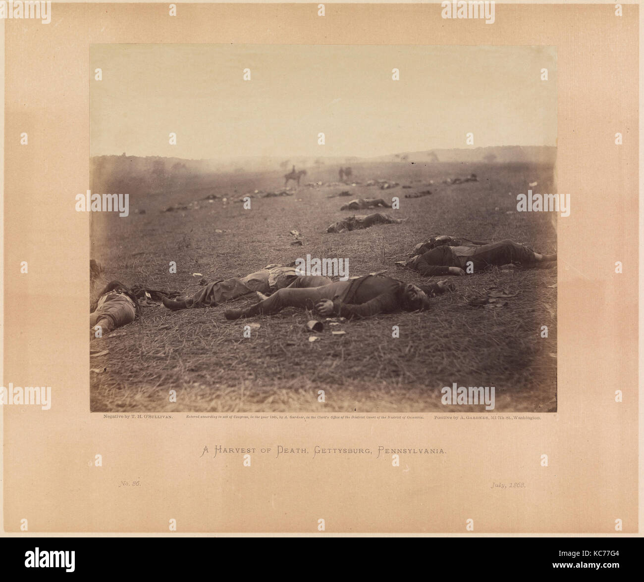 A Harvest of Death, Gettysburg, Pennsylvania, Timothy H. O'Sullivan, July 1863 Stock Photo