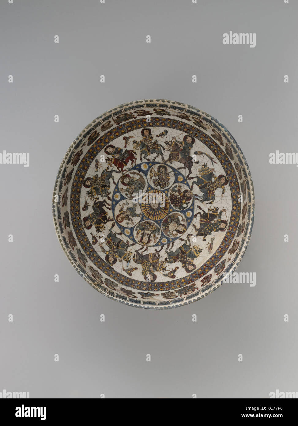 Bowl with Courtly and Astrological Motifs, late 12th–early 13th century Stock Photo