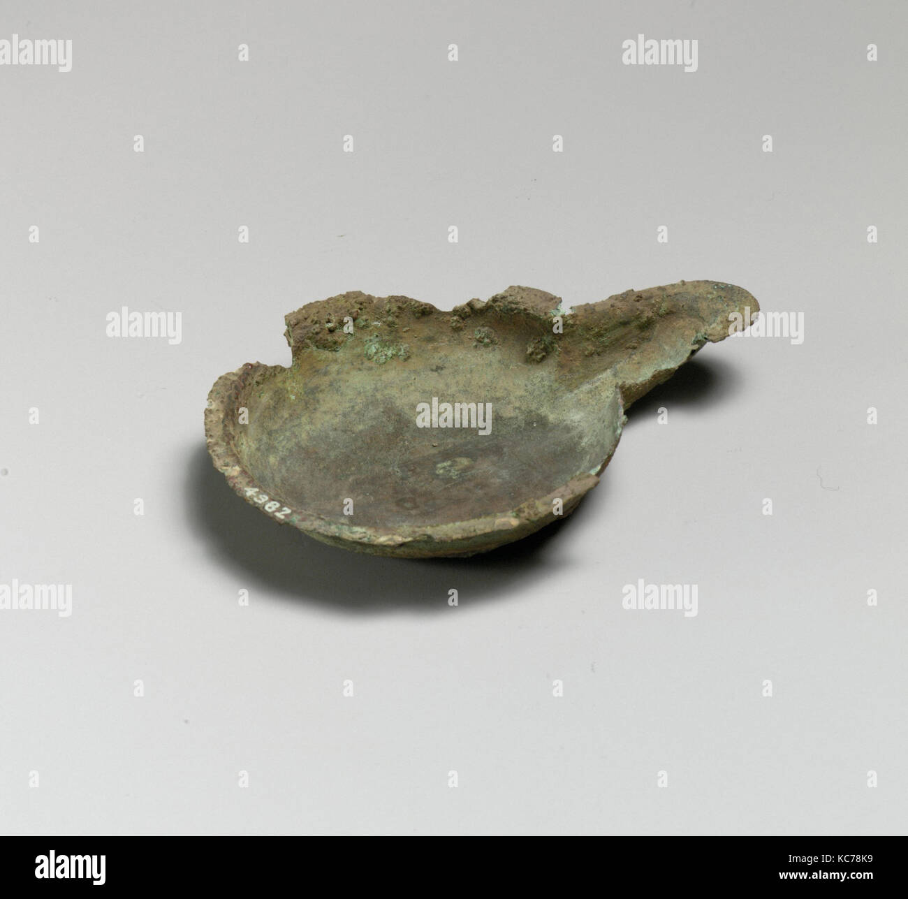 Lamp, saucer-shaped, Bronze, Other: 3 5/16 x 4 7/16 in. (8.4 x 11.3 cm), Bronzes Stock Photo