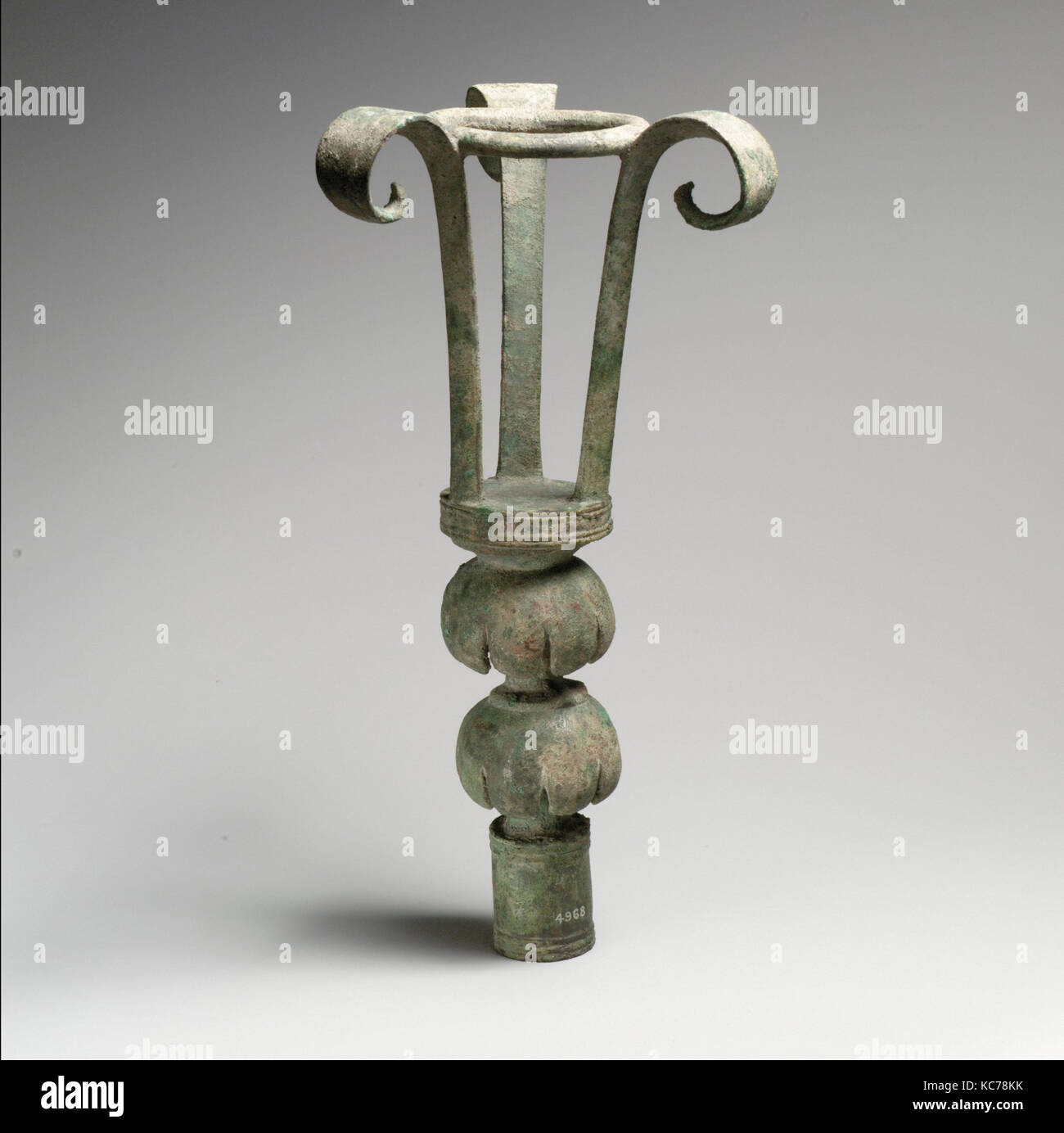 Lampstand, Cypriot, Bronze, H.: 9 7/8 in. (25.1 cm), Bronzes Stock Photo