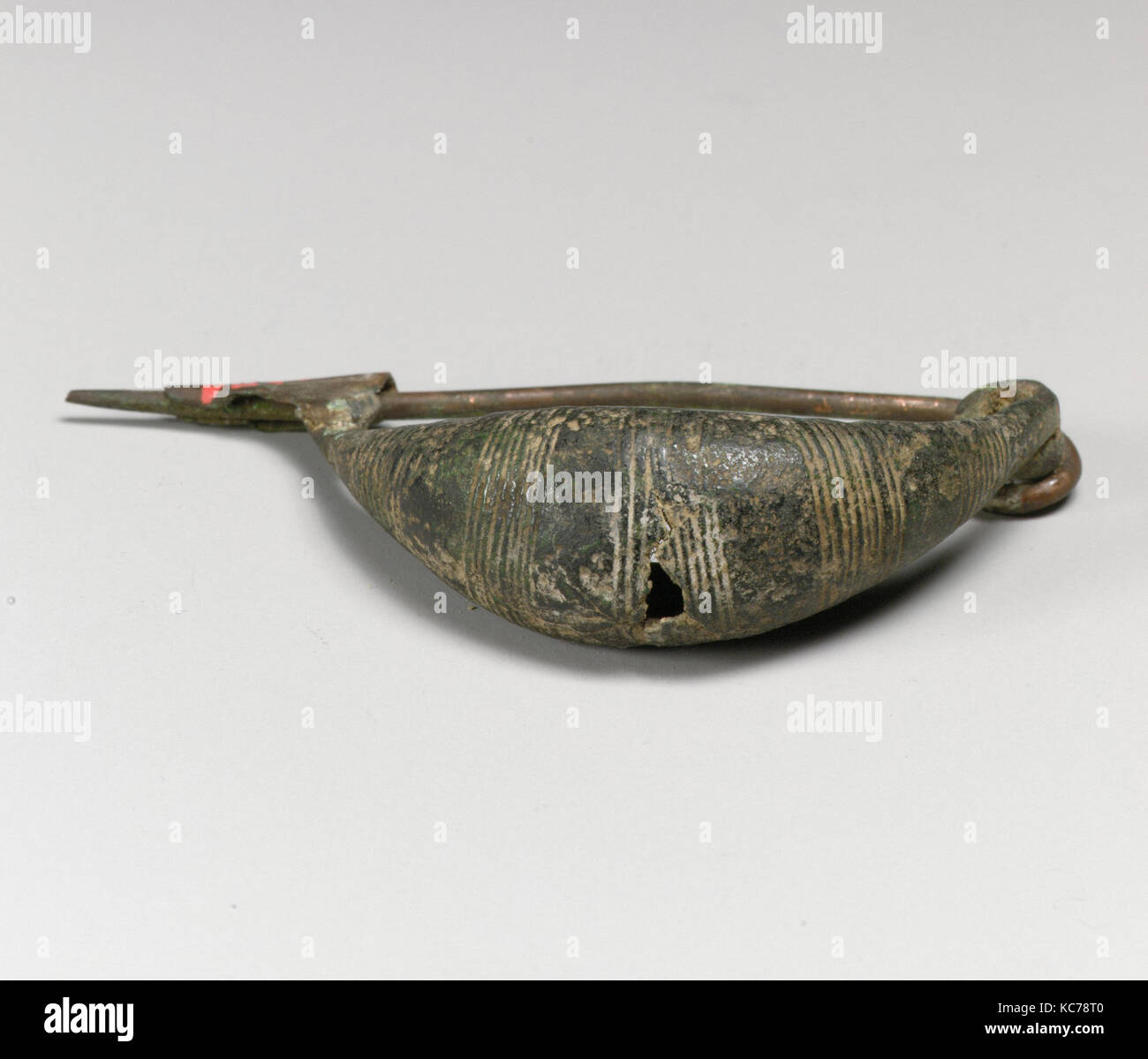 Fibula, boat-shaped type, Bronze, Other: 3 in. (7.6 cm), Bronzes Stock Photo