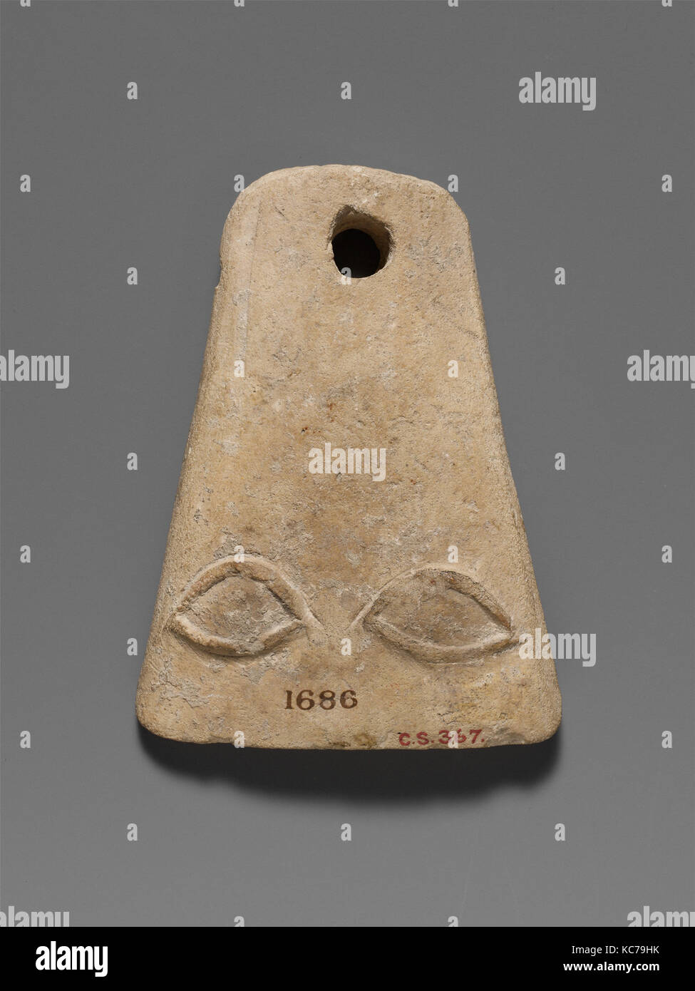 Limestone plaque with two eyes in relief, ca. 50 B.C.–A.D. 50 Stock Photo