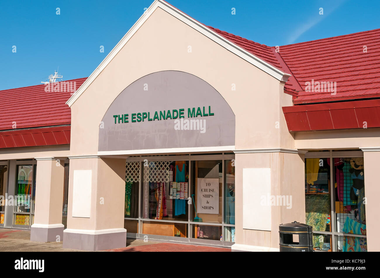 Esplande Mall at  Melville Street cruise terminal St George's Grenada and the Grenadines Stock Photo