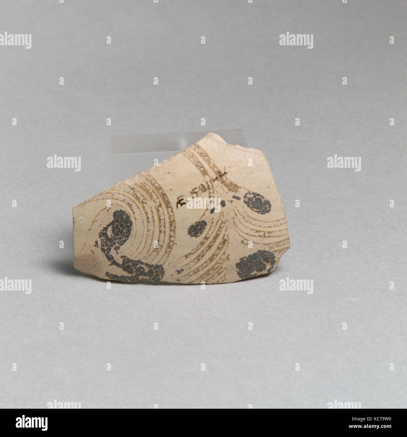 Terracotta vessel fragment with floral design, ca. 1400–1200 B.C Stock ...