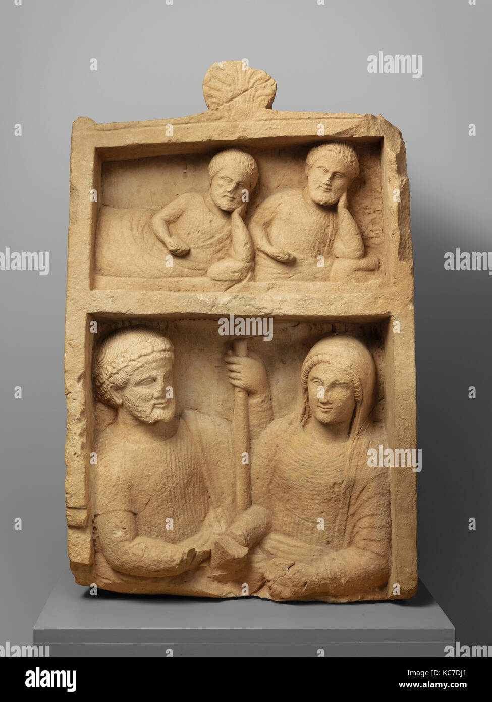 Limestone grave marker, Classical, 4th century B.C., Cypriot, Limestone