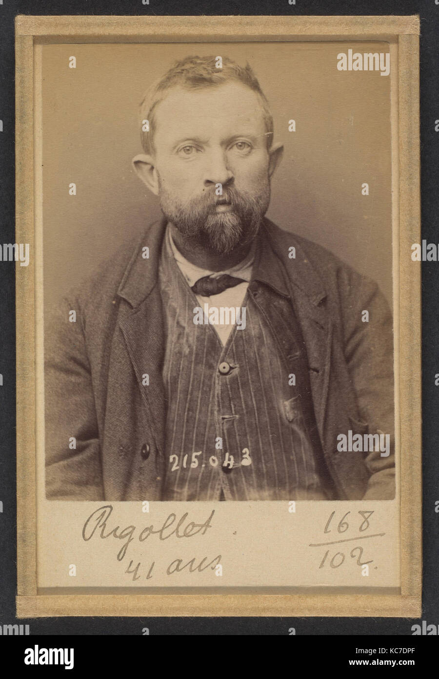 Rigollet. Alexandre. 41 ans, né dans le Loir-et-Cher. Terrassier. Anarchiste., Alphonse Bertillon, 1894 Stock Photo