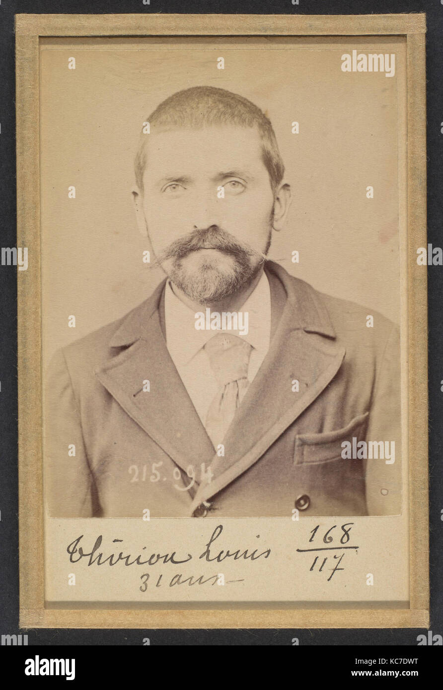Thirion. Louis, Joseph. 31 ans, né à Autrey (Vosges). Journaliste. Anarchiste. 4/3/94., Alphonse Bertillon, 1894 Stock Photo