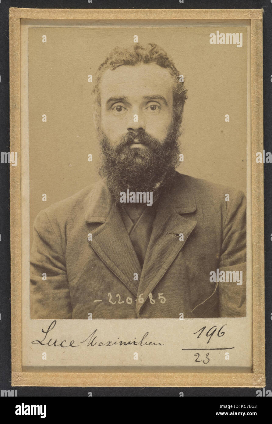 Luce. Maximilien. 36 ans, né le 13/3/58 à Paris VIIe. Artiste-peintre. Anarchiste. 6/7/94., Alphonse Bertillon, 1894 Stock Photo