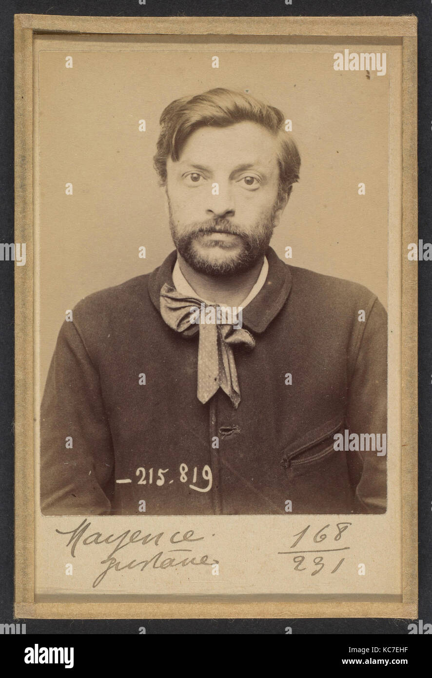Mayence. Gustave, David. 33 ans, né le 29/5/60 à Paris XVllle. Tapissier. Anarchiste. 17/3/94., Alphonse Bertillon, 1894 Stock Photo