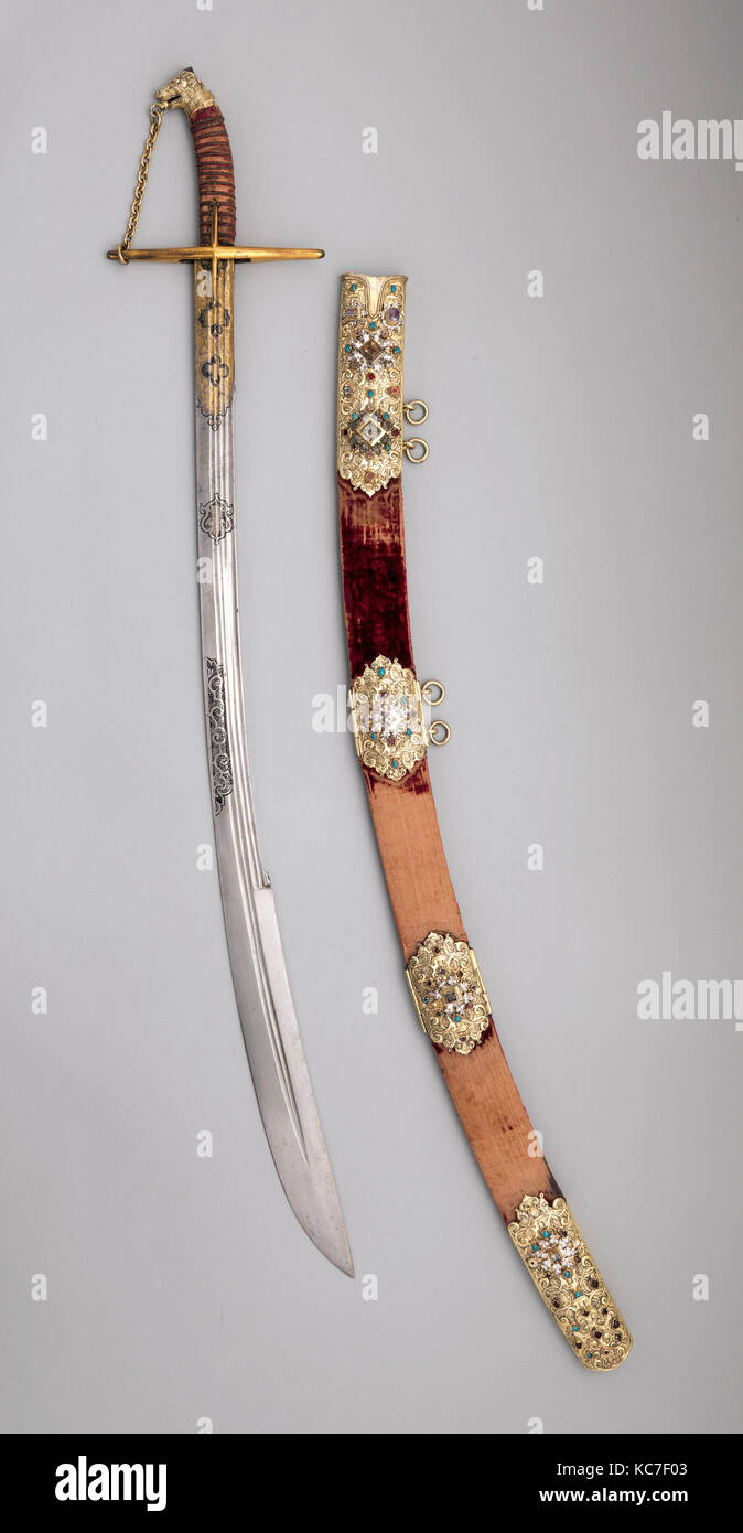 Saber with Scabbard and Carrying Belt, early 17th century Stock Photo