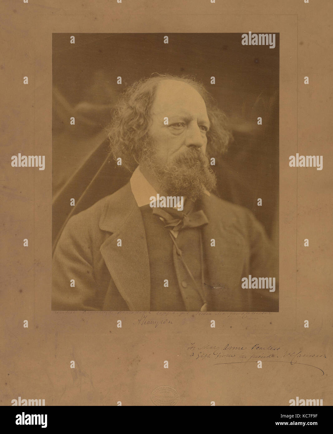 Alfred, Lord Tennyson, Julia Margaret Cameron, ca. 1865 Stock Photo