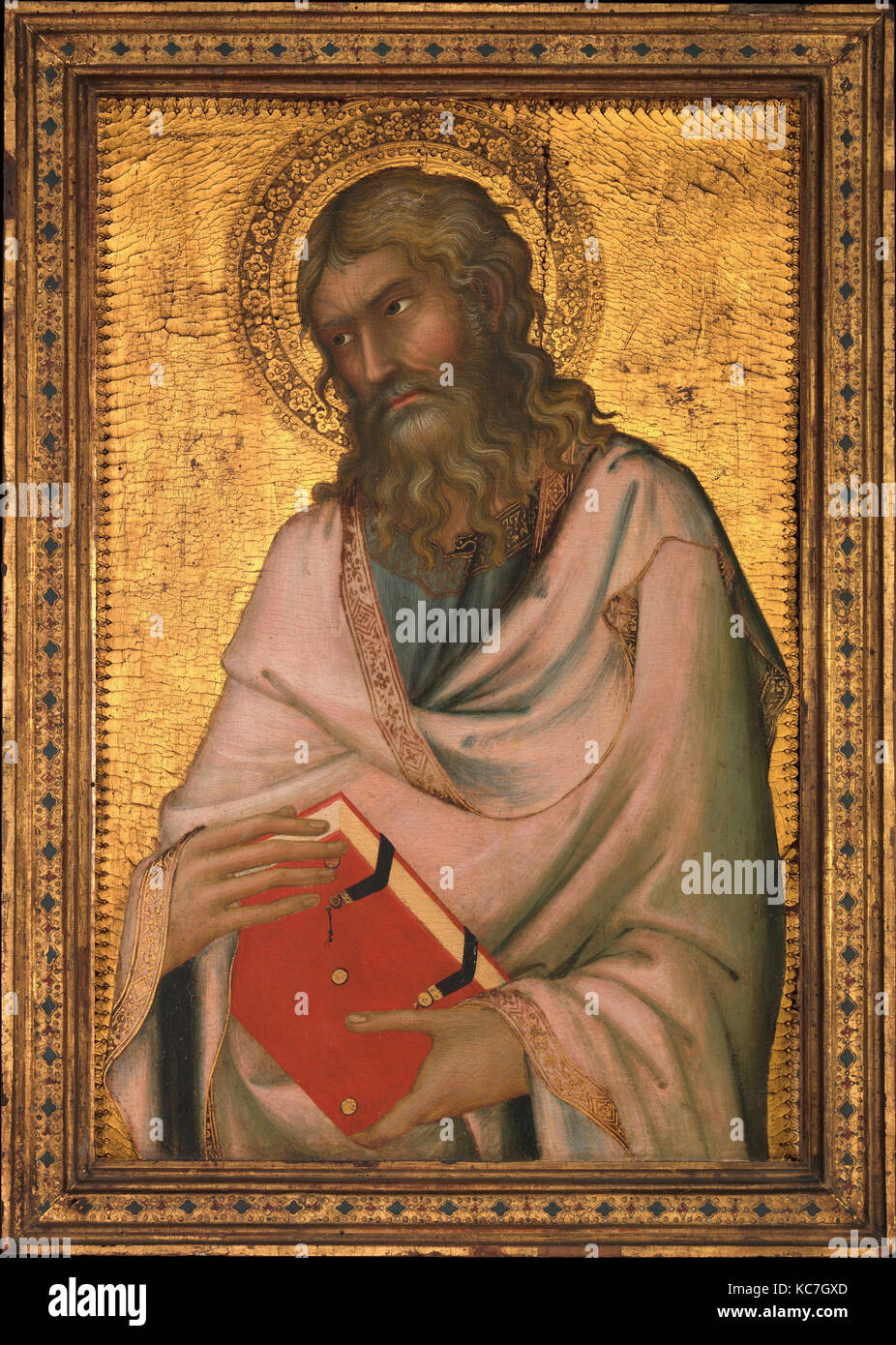 Saint Andrew, ca. 1326, Tempera on wood, gold ground, 22 1/2 x 14 7/8 in. (57.2 x 37.8 cm), Paintings, Simone Martini (Italian Stock Photo