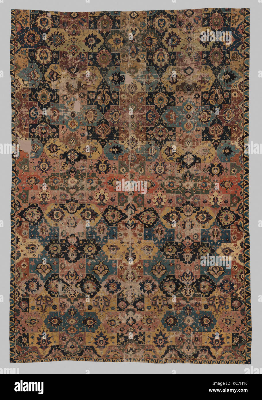 Vase-technique Carpet with Overlapping Cartouches, 17th century Stock Photo