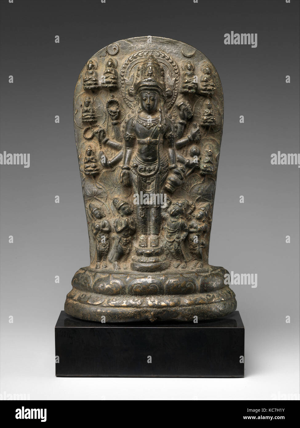 Candi Jago plaque of the Bodhisattva Amoghapasa, late 13th century, probably 1286–92 Stock Photo