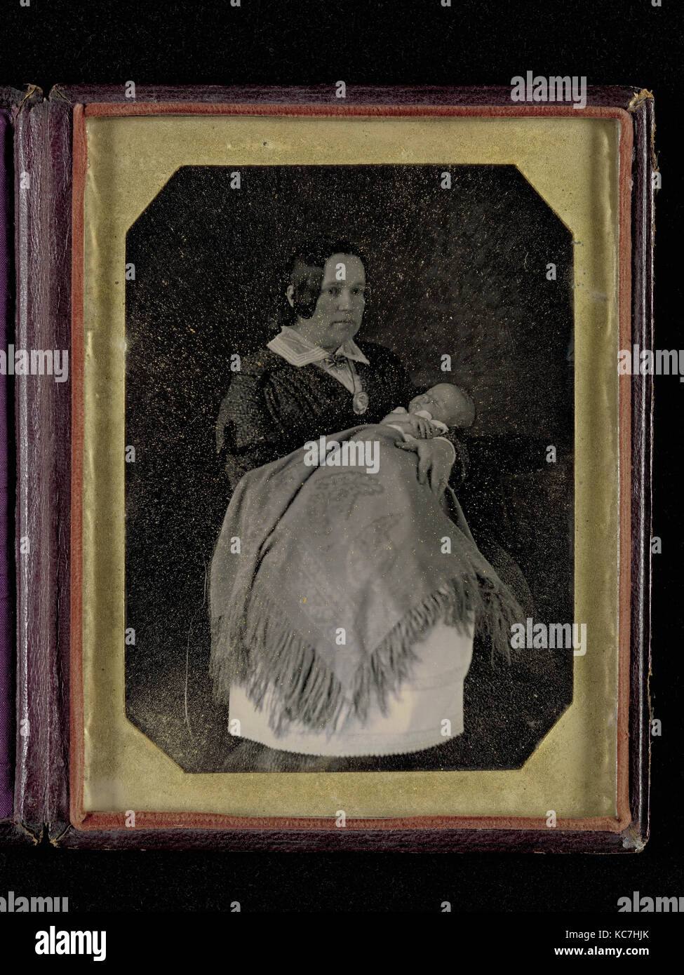 Mrs. Thomas Ustick Walter and Her Deceased Child, William Langenheim, ca. 1846 Stock Photo