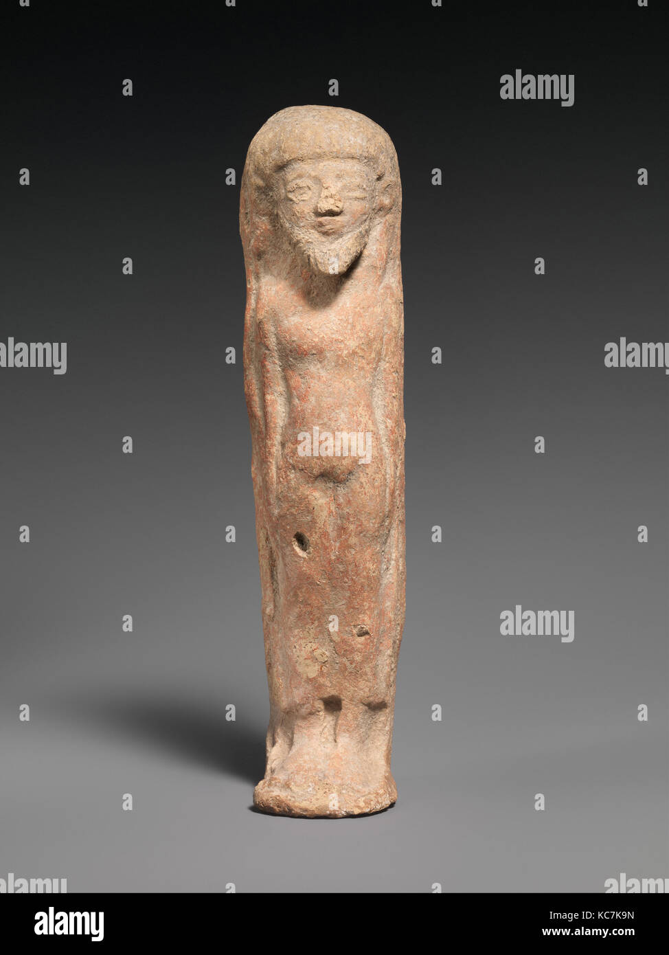 Terracotta figure, Cypro-Archaic II, ca. 600–480 B.C., Cypriot, Terracotta; mold-made, H. 6 in. (15.2 cm), Terracottas, In the Stock Photo