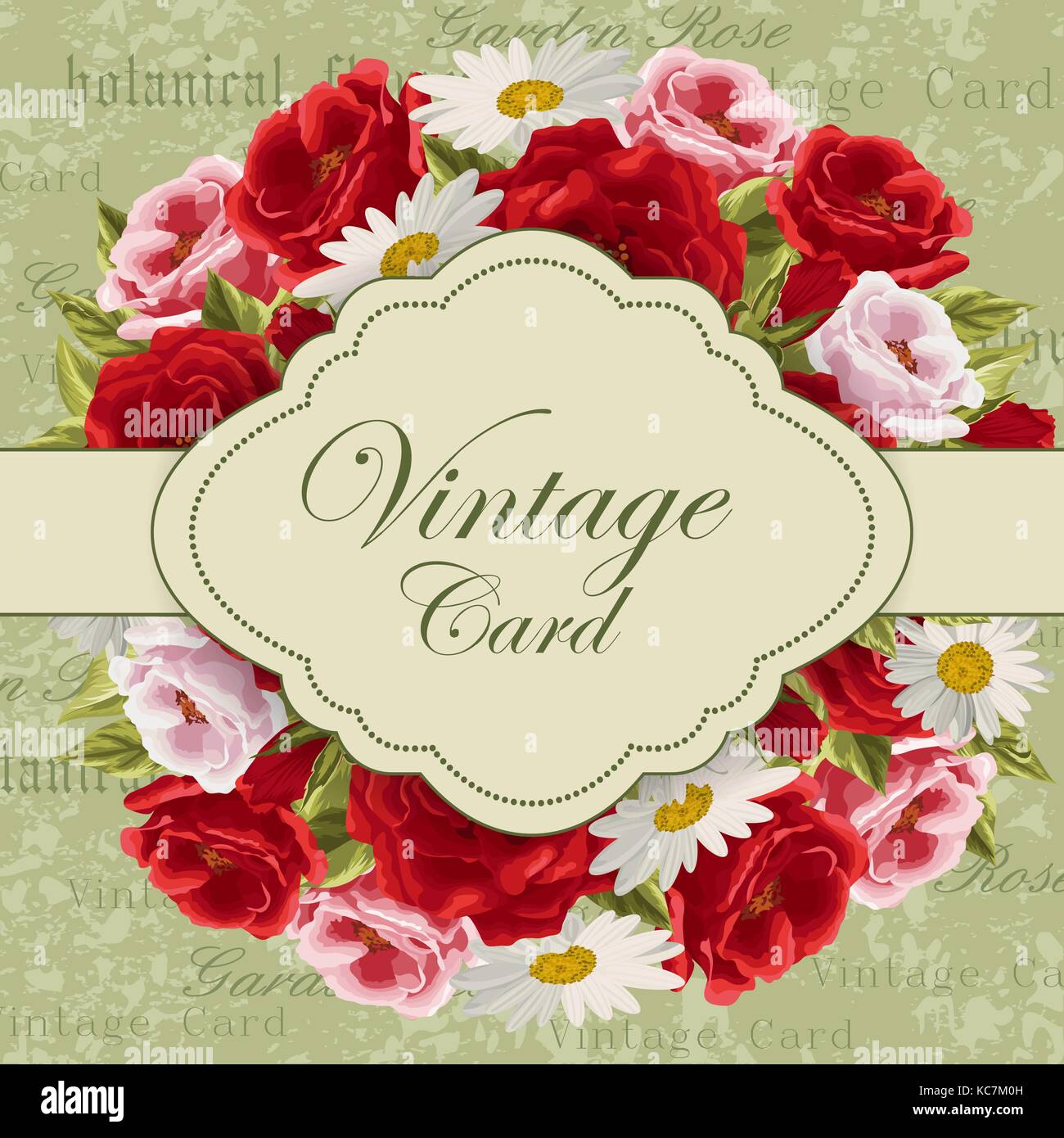 Vintage card with flowers Stock Vector Image & Art - Alamy