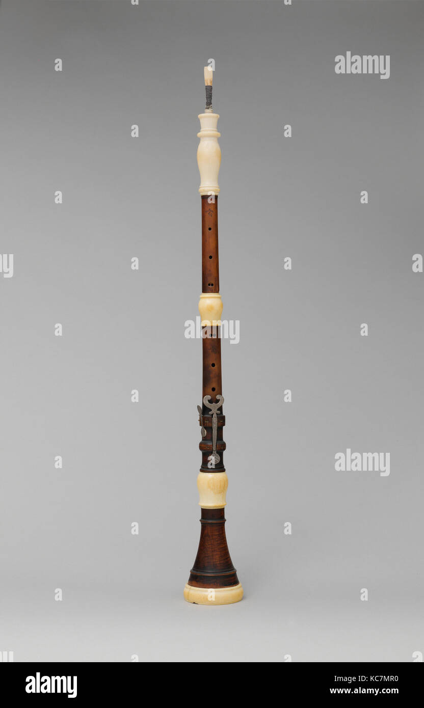 Oboe, ca. 1750, Italy, Italian, Wood, ivory, metal, Length: app. 56.5 cm  (22¼ in.), Aerophone-Reed Vibrated-double reed, Castel Stock Photo - Alamy