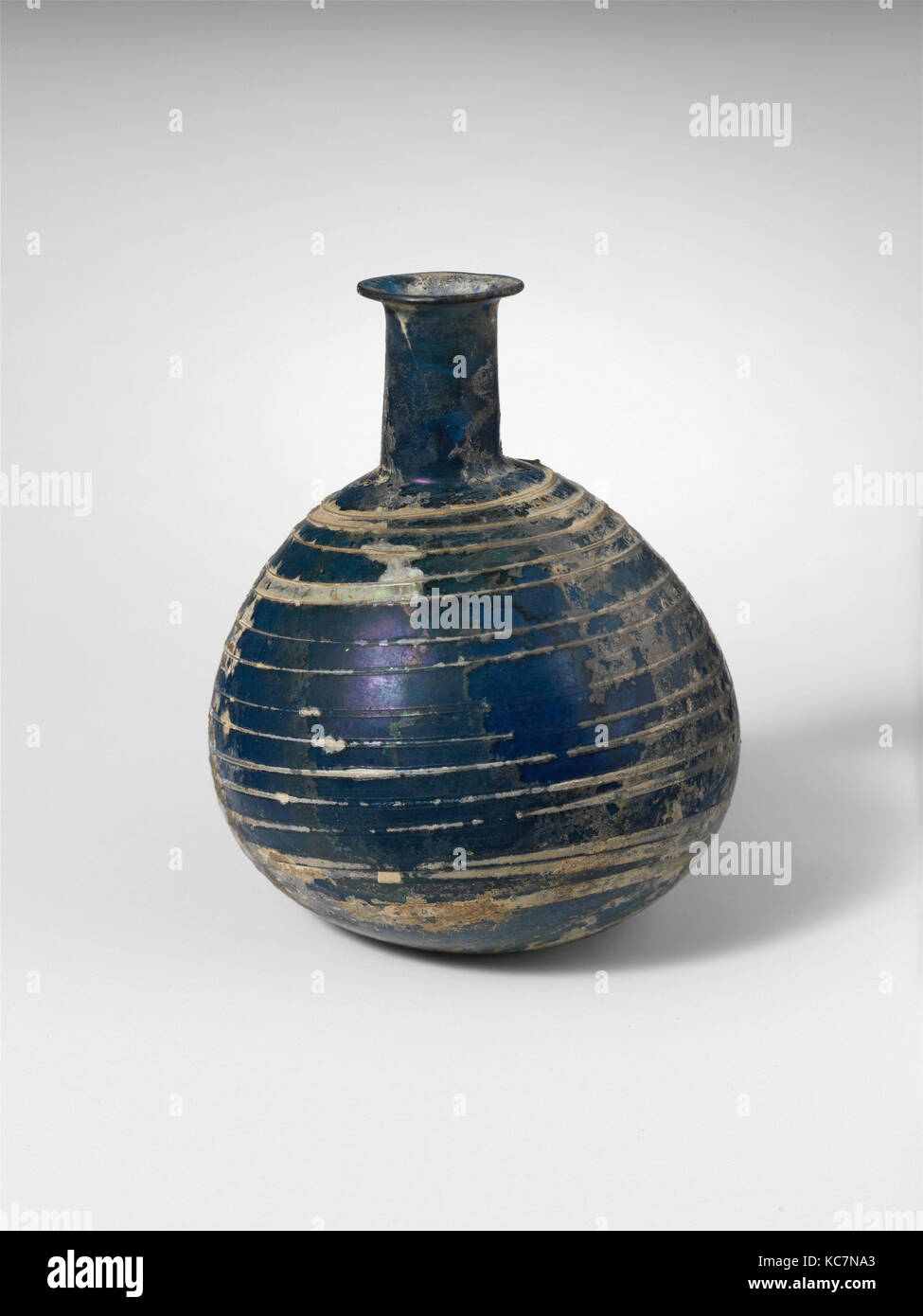 Glass perfume bottle, Early Imperial, early 1st century A.D., Roman, Glass; blown and trailed, H.: 3 in. (7.6 cm), Glass Stock Photo