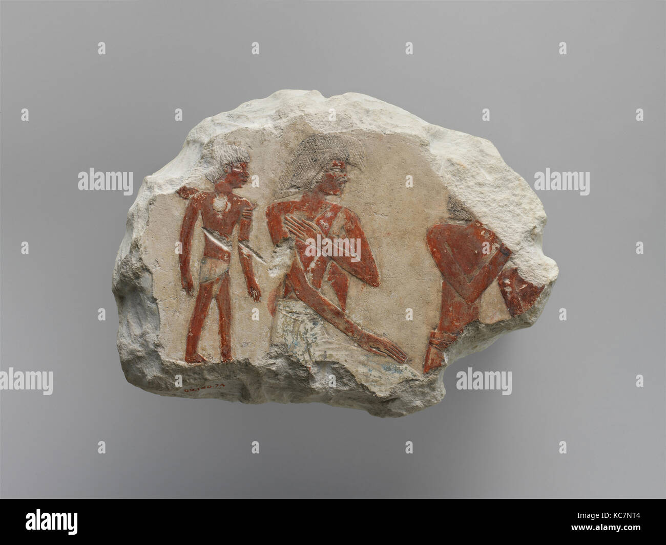 Fragments depicting a group of foreigners including a child, ca. 1961–1917 B.C Stock Photo