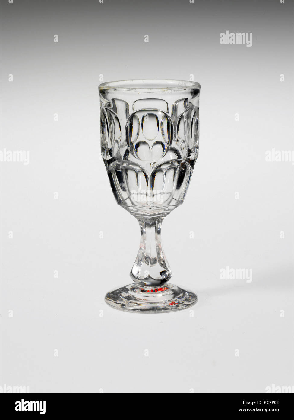 Cordial, 1830–70, Made in United States, American, Pressed glass, H. 3 5/16 in. (8.4 cm), Glass, With the development of new Stock Photo